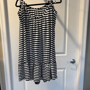 Black and White Striped Women's Sun dress or coverup.